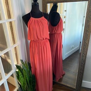 Zara coral maxi dress